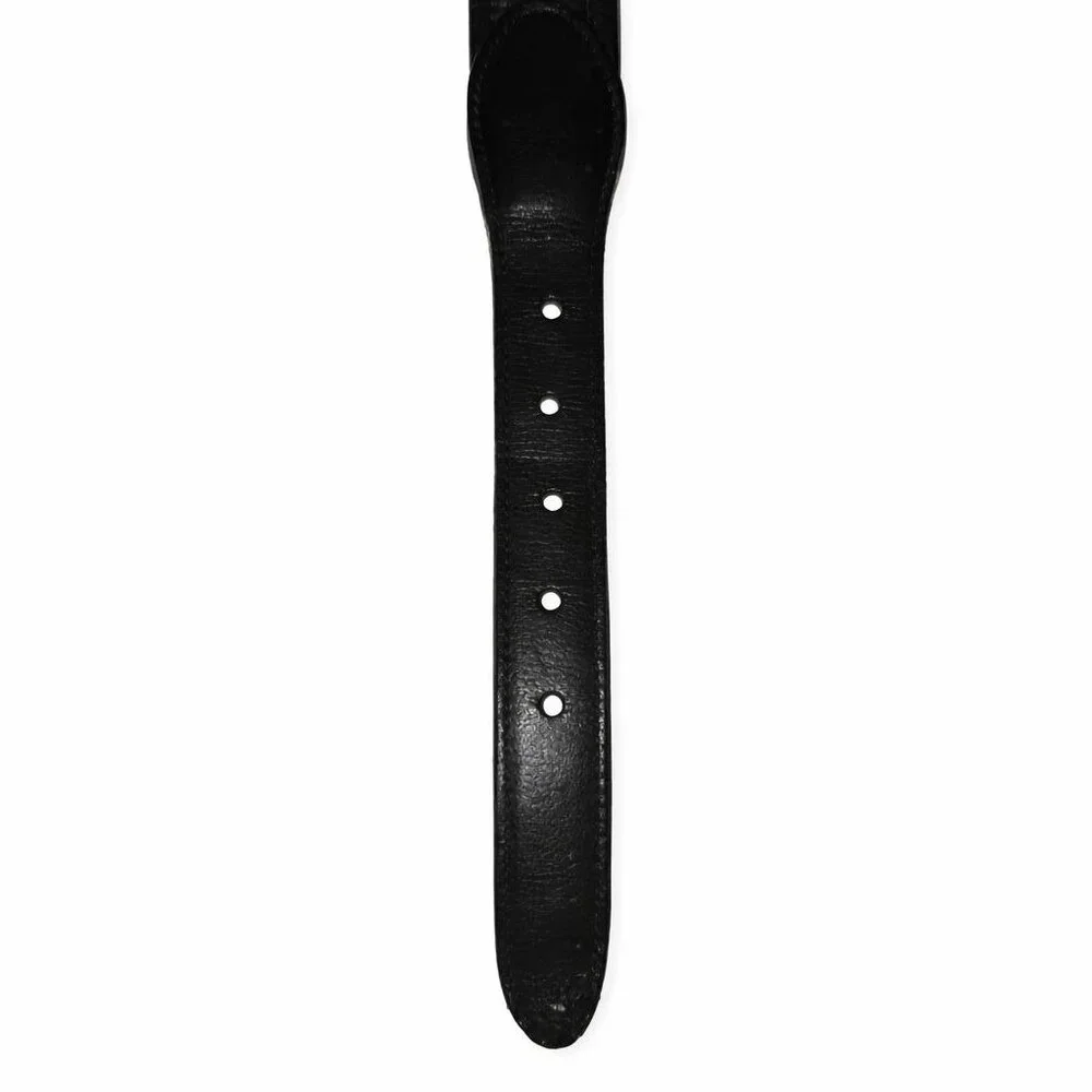 Coach Leather Designer Belt 3855 Black Basket Weave Brass Buckle, 42
